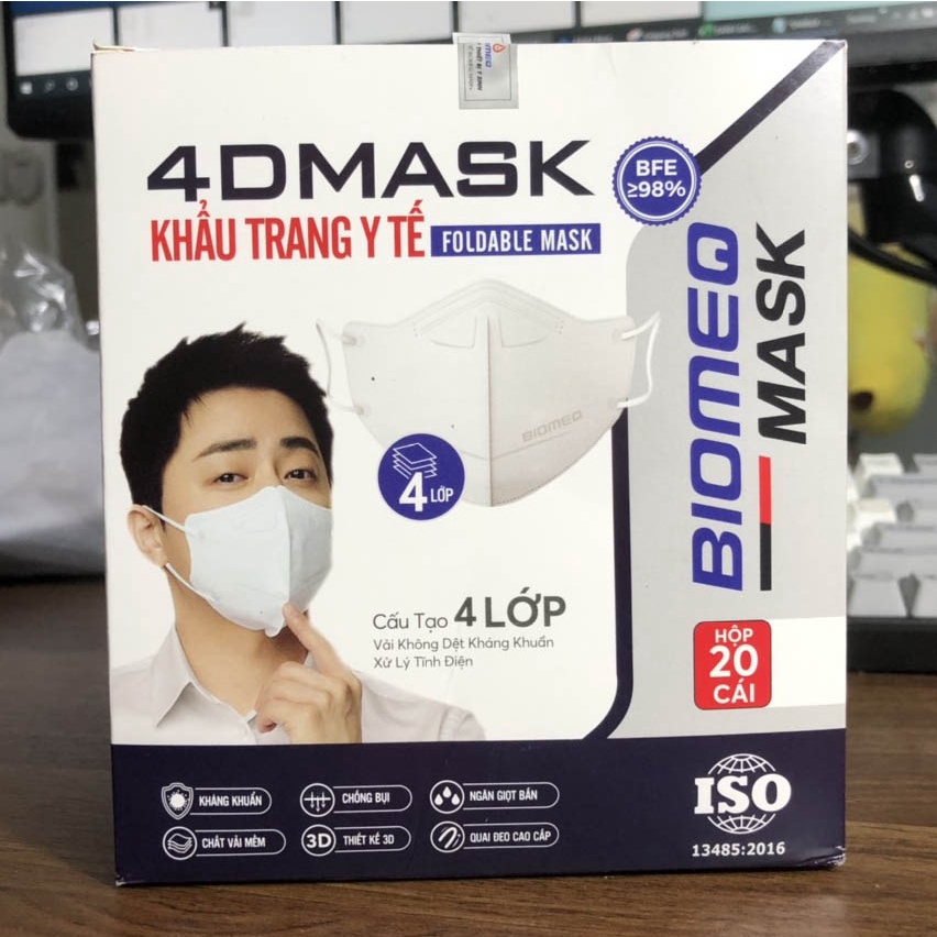Khẩu Trang 4D Biomeq 4DMASK 4 Lớp (Hộp 20 Cái) -VT0771