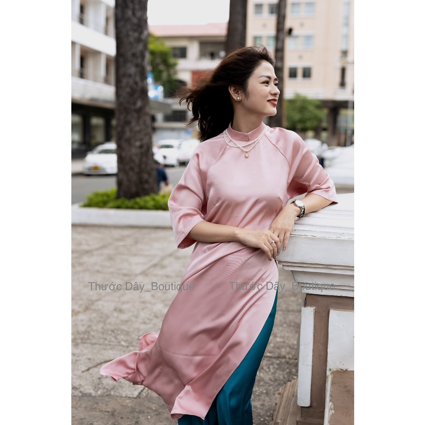 SET ÁO DÀI HỒNG PHẤN KIỂU TRUYỀN THỐNG