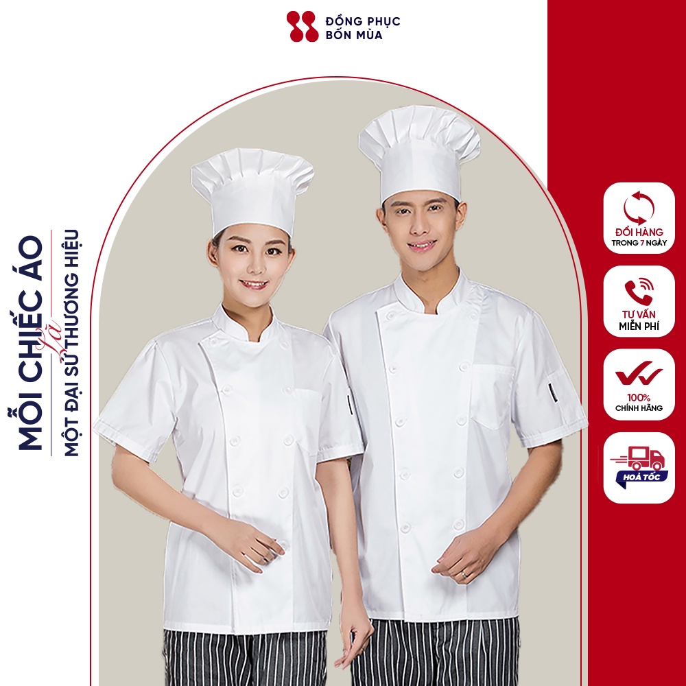 Mũ đầu bếp màu trắng chất liệu cao cấp dành cho Nam Nữ sẵn hàng sẵn hàng Tại shop