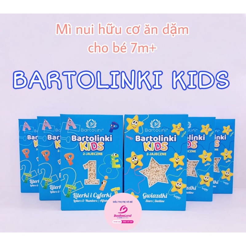 Mì nui ăn dặm hữu cơ cho bé Bartolinki Kids hình ngôi sao 250g - BAABEELAND