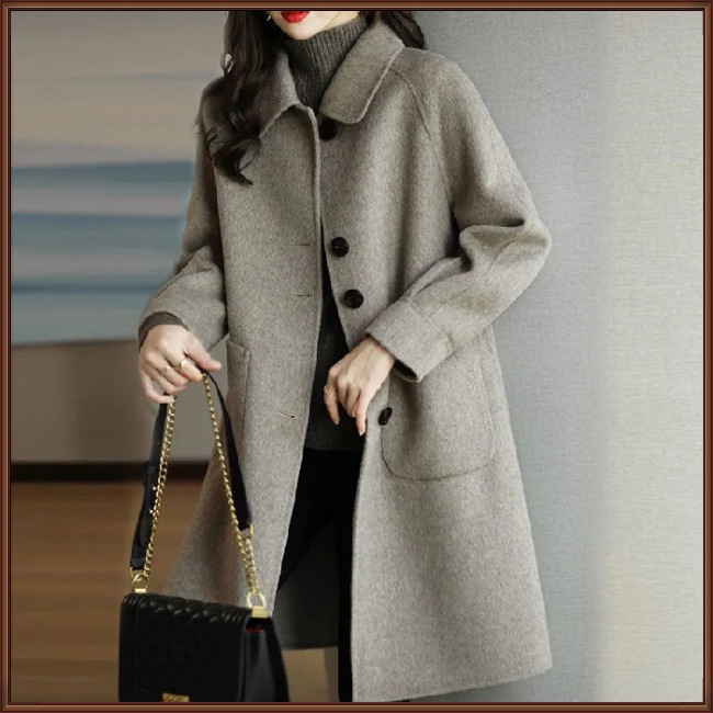 Áo Khoác Len Dày Dặn Tay Dài Màu Sắc Thời Trang Dành Cho Nữ