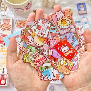 Set 40 tấm sticker dán trang trí sổ tay diy hình thức ăn hoạt hình