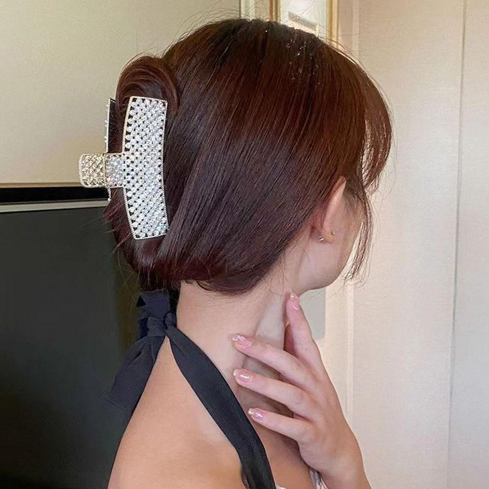 Kẹp Tóc Đuôi Ngựa Hình Vuông Màu Ngà Phong Cách Hàn Quốc Thời Trang Cho Nữ