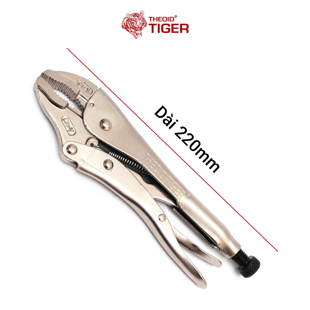 Kìm Bấm Chết mỏ cong thép CRV dài 220mm Theoid Tiger