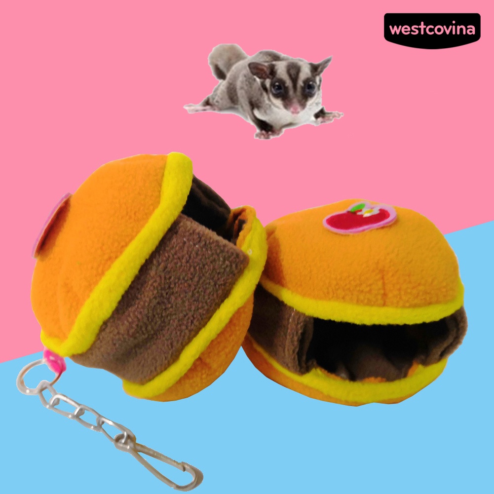 [COD]♘Nhà Giữ Ấm Hình Hamburger Cho Hamster / Sóc / Chim Vẹt