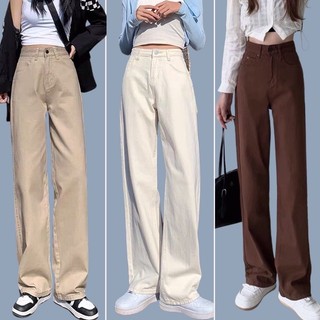  Quần Kaki trơn Quần Baggy Nam Nữ jean Ống Suông Rộng Trẻ Trung Năng Động Quần ống rộng kaki 