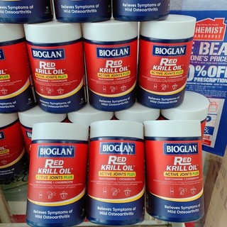 Hỗ Trợ Thoái Hóa Khớp Bioglan red krill oil active joints plus glucosamine + chondroitin 90 viên