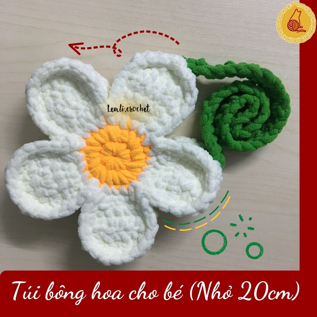 Túi len hoa Handmade cho bé, Bloom Flower Bag, Daisy len hình bông cúc
