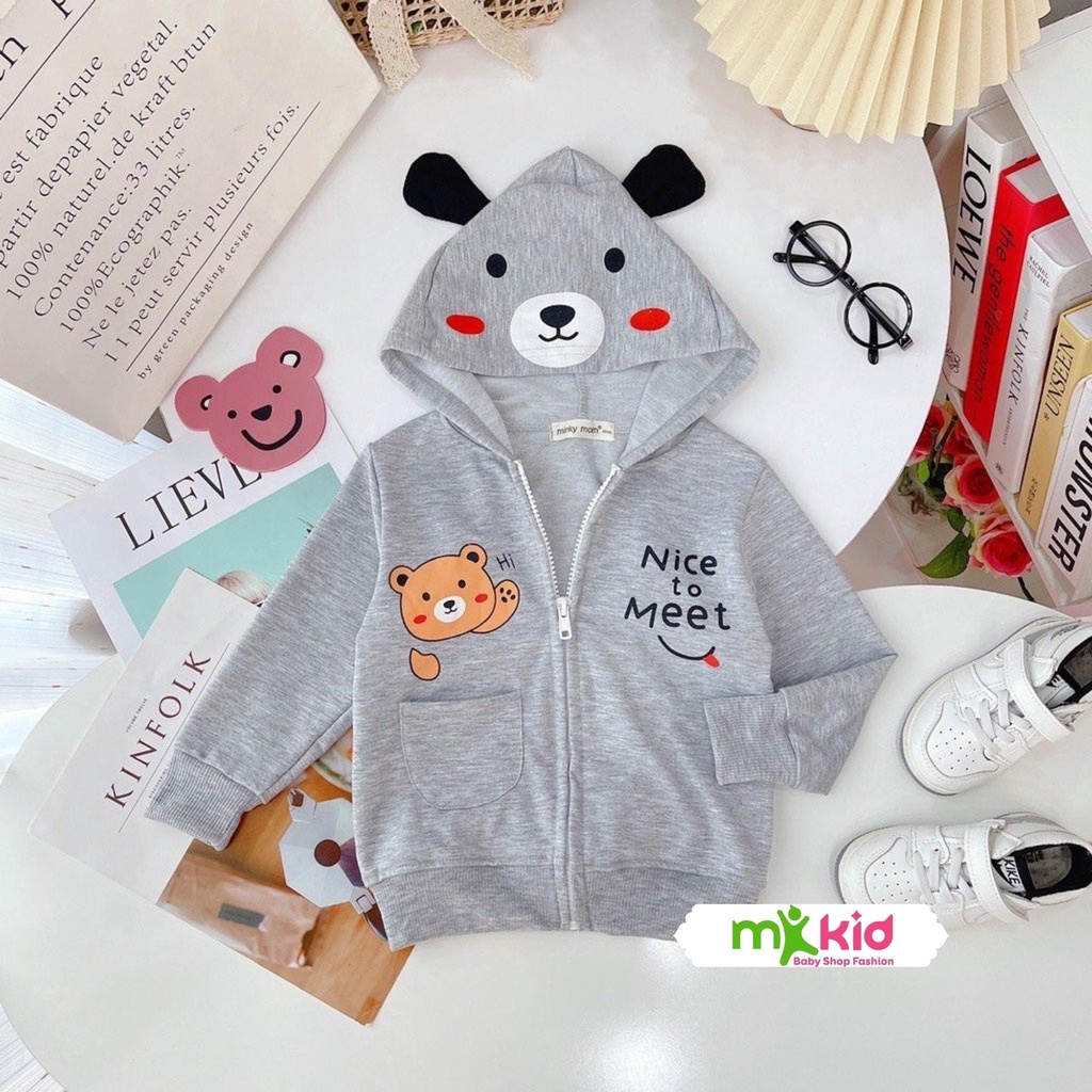 Áo khoác cho bé gái bé trai trẻ em 0 - 7 tuổi Minky Mom [Big Sale 9-30KG] ÁO KHOÁC chống nắng 100% Cotton cho bé