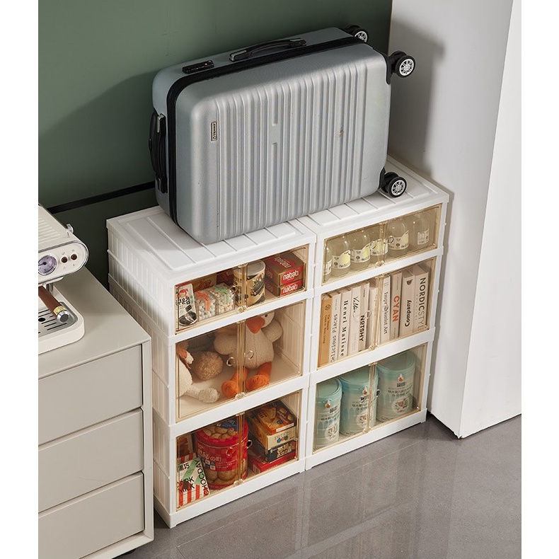 Kệ để đồ 3 ngăn sang chảnh nhựa PP, có thể gấp gọn dễ dàng di chuyển chịu trọng lực cao, tiết kiệm không gian