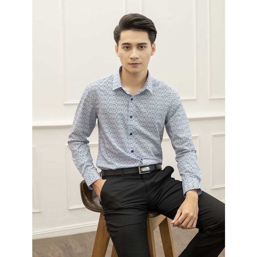 Áo sơ mi nam dài tay Aristino sợi sồi form slim  ALS22109-