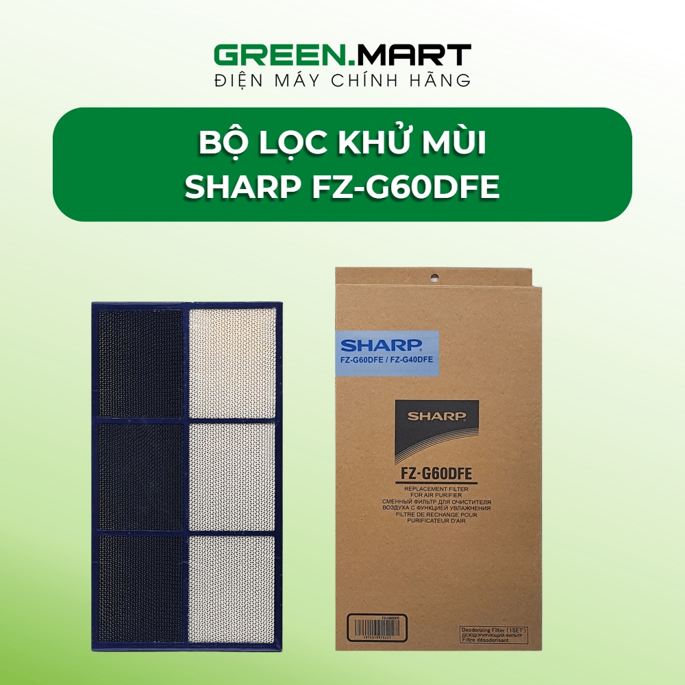 FZ-D60DFE I Màng lọc - Bộ lọc khử mùi Sharp dành cho KC-G60EV-W - Hàng chính hãng - Hàng Chính Hãng