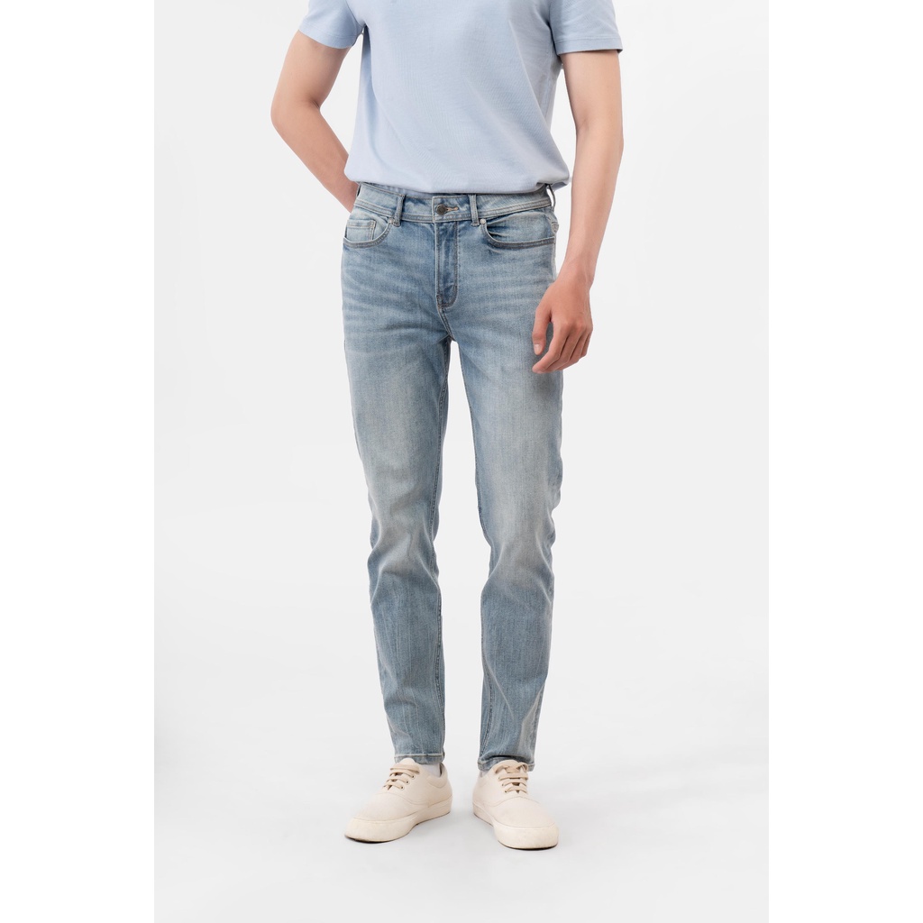 Quần Jean Nam Premium Trơn Co Giãn Form Slim - Routine 10F22DPA026