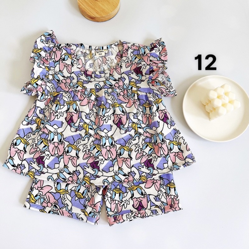 Đồ bộ tay bèo babydoll bé gái