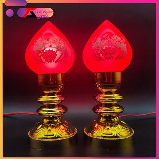 Cặp đào hoa sen búp, đài sen thờ cúng, thờ phật, đèn thờ cúng, bàn thờ gia tiên