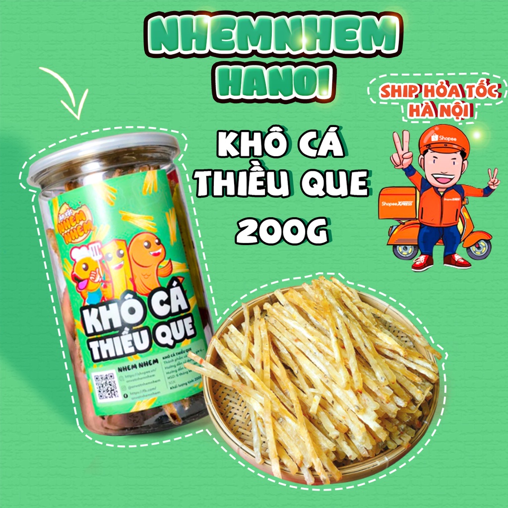 Khô cá thiều que tẩm gia vị 200G Ăn Liền NHEM NHEM đồ ăn vặt Hà Nội,vừa ngon vừa rẻ hàng mới về tháng 11 năm 2022