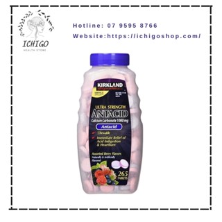 Hộp 265 viên chống đầy hơi Kirkland Ultra Strength Antacid của Mỹ