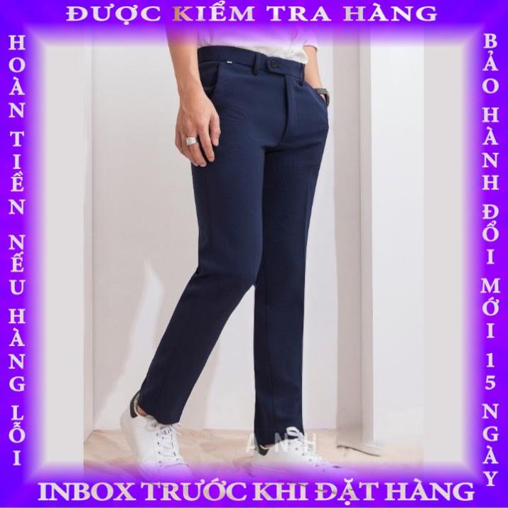 Quần âu nam đen dáng ôm co giãn nhẹ, quần tây nam baggy vải chính phẩm kiểu dáng Hàn Quốc QR01  hanthien