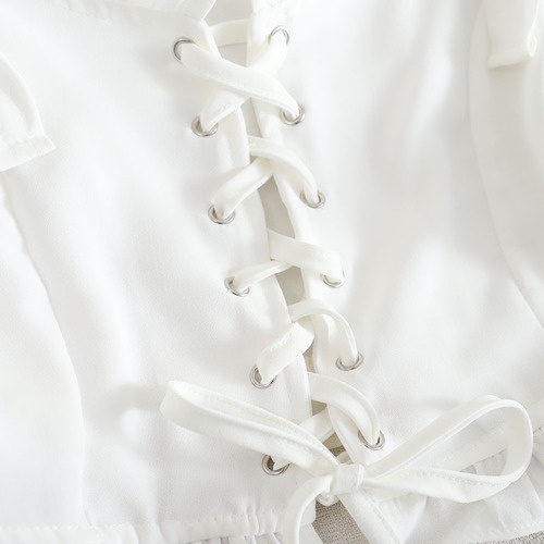 Áo kiểu croptop trễ vai kiểu dáng rút dây dự tiệc nữ tính