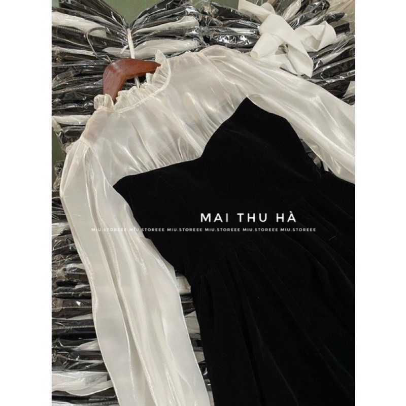 VÁY NHUNG PHA TƠ OGANZA DÁNG XOÈ VNBPTO