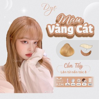 Thuốc nhuộm tóc, thuốc nhuộm tóc Vàng Cát, DYE.HAIR, tặng kèm oxy trợ dưỡng và bao tay