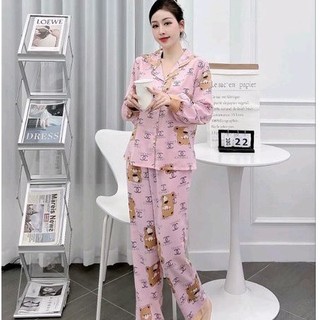 Bộ Pijama Nữ Tay Dài - Bộ Đồ Ngủ Lụa Mango Cao Cấp Hàng Có Đủ Size🎀Giảm 10K Đơn 200K