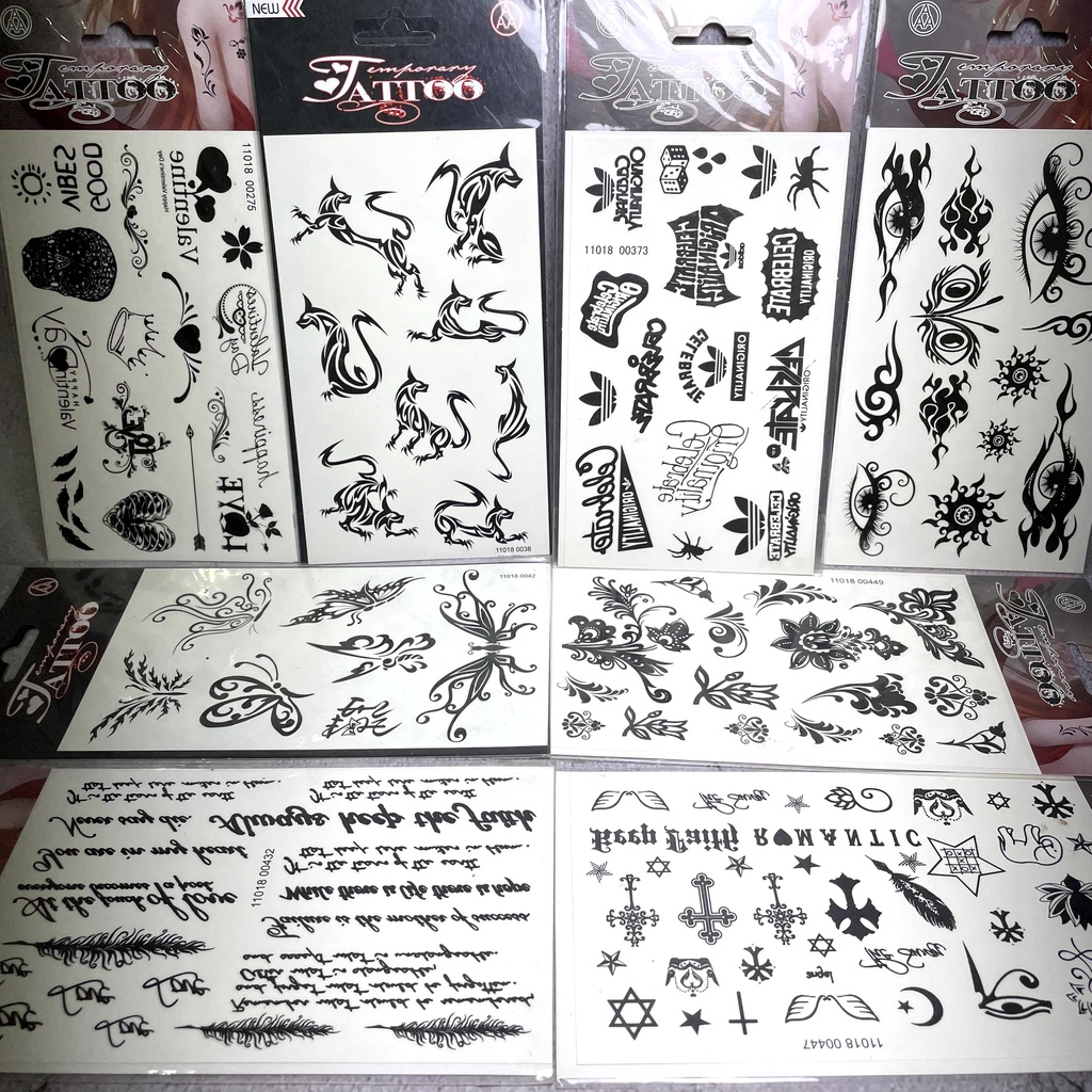 Tờ hình xăm dán tạm thời chống nước phong cách đơn giản ngẫu nhiên trang trí nghệ thuật