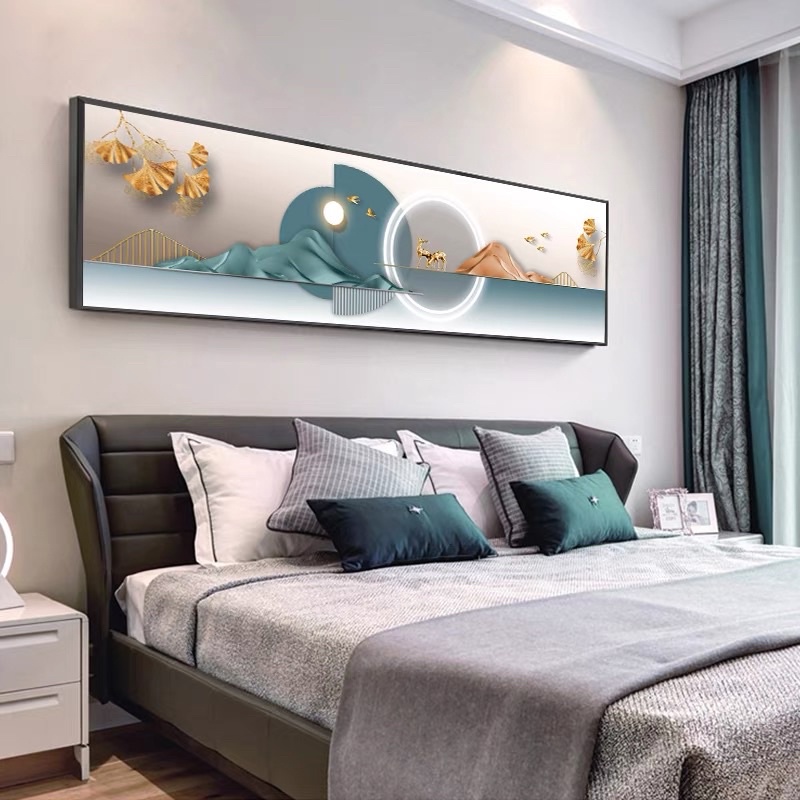 B24 Tranh Treo Tường Phòng Ngủ/ Phòng Khách/ Đầu Giường Nhà Nghỉ Khách Sạn Lá rẻ quạt dải vân/ Hươu Sao