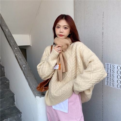 Áo len dệt kim dáng rộng thời trang thu đông cho nữ, áo Sweater