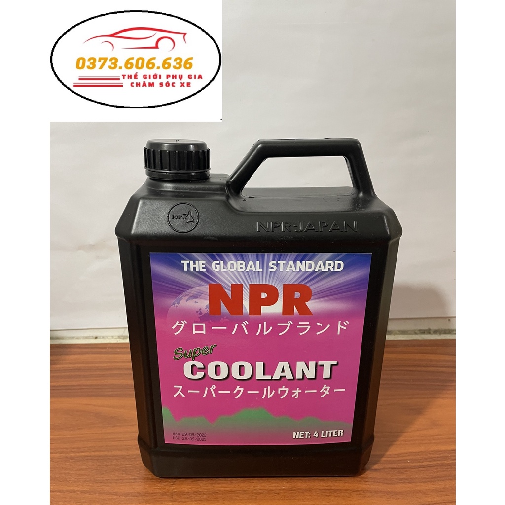 Nước Làm Mát ô tô  NPR COOLANT NHẬT BẢN - CAN 4L Màu Xanh - Đỏ dùng cho honda , toyota ,mazda, huyndai...