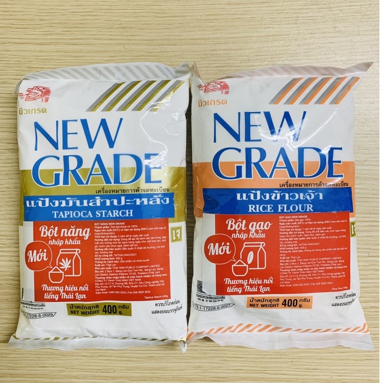 BỘT NEW GRADE, BỘT NẾP, BỘT NĂNG, BỘT GẠO 400G Thailand (Thái Lan) date mới