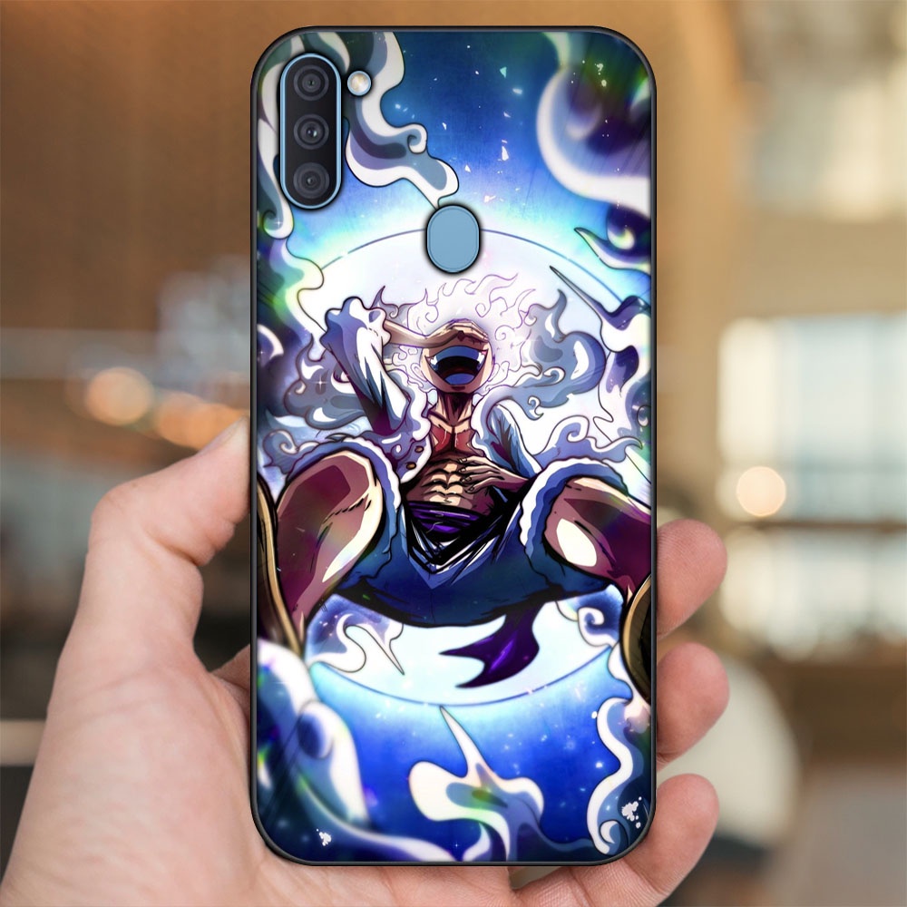 Ốp lưng Samsung A11, M11 viền đen in hình Luffy Gear 5 Nika One Piece Đảo Hải Tặc