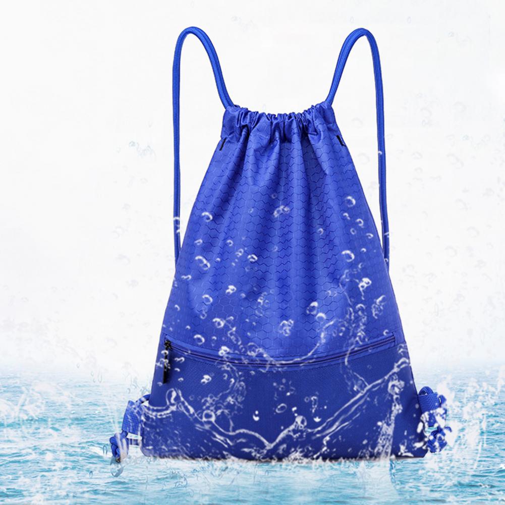 1 Balo Dây Rút Nylon Dày Chống Nước Sức Chứa Lớn Có Khóa Kéo Cho Hoạt Động Thể Thao Ngoài Trời