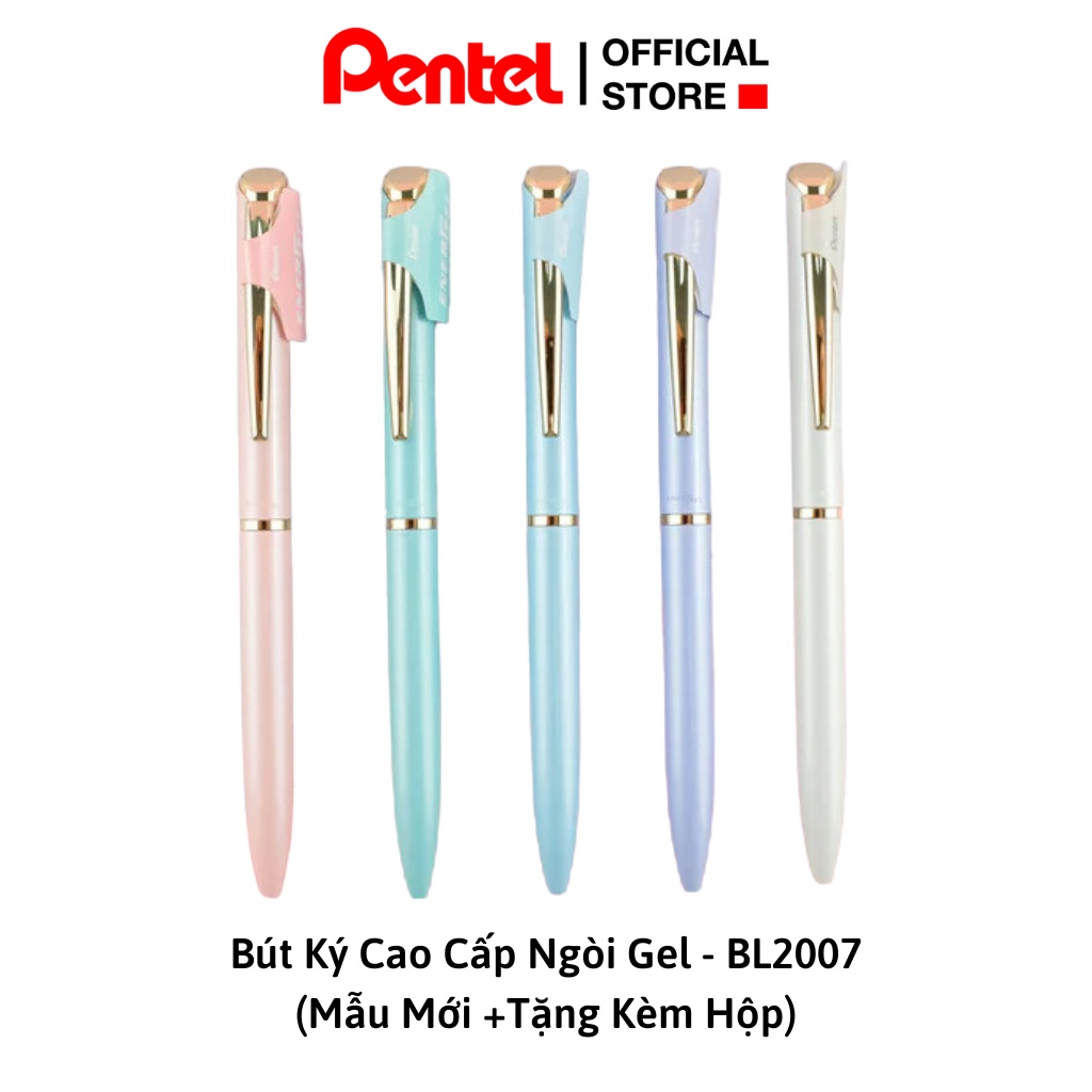 Bút Ký Cao Cấp BL2007 Pastel Mới | Ngòi 0.7mm Mực Xanh | Thiết Kế Dang Nắp Vặn | Bút Kèm Hộp Đựng Trắng Thanh Lịch