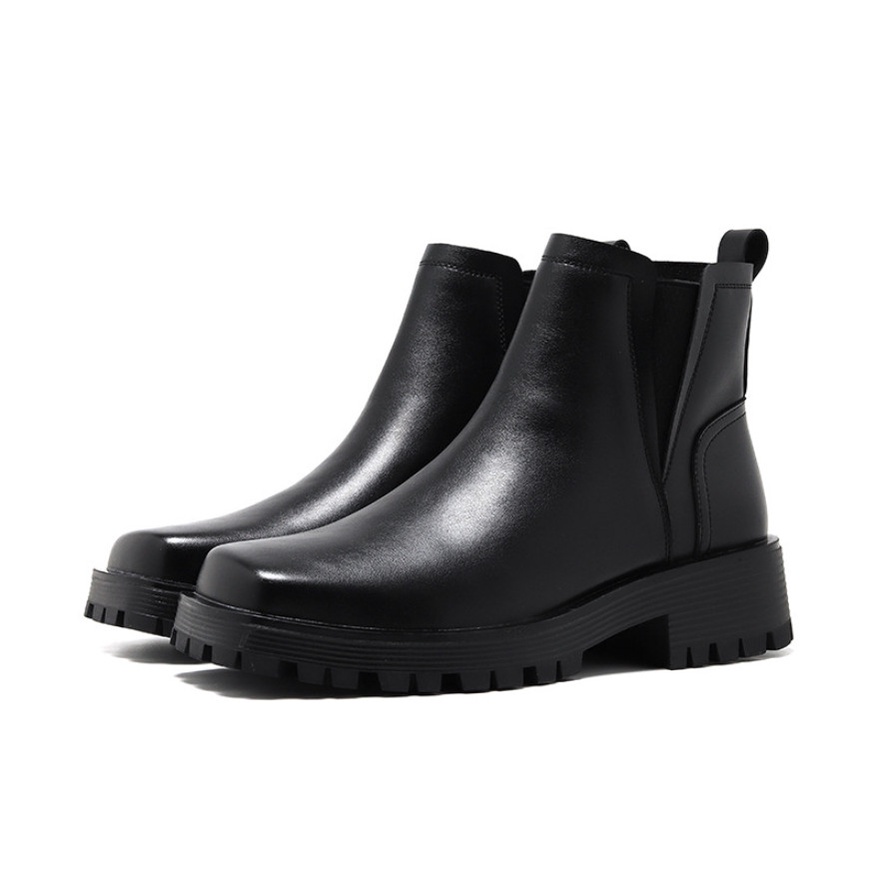 Giày Chelsea Boot cổ lửng cách điệu mũi vát da nappa bản cao cấp 2023 mã EL93507