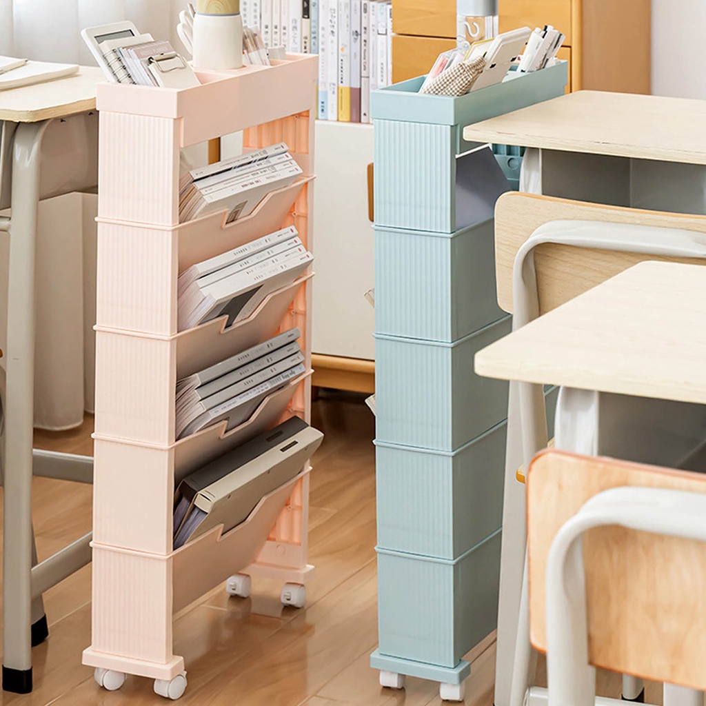 Giá sách lớp học Nhiều có thể gập lại với Bánh xe đa năng lưu trữ mở rộng cho phòng khách