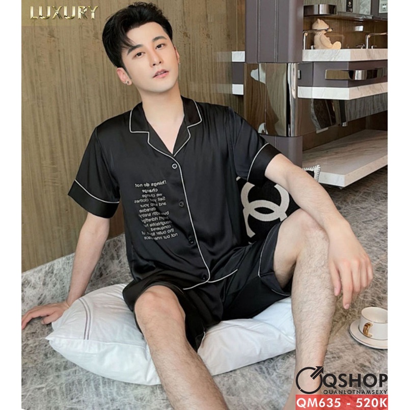 Bộ đồ pijama nam luxury cao cấp quần ngắn, tay ngắn QSHOP QM635