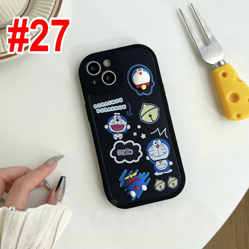 Casing OPPO Reno 8T A78 A15 A15S A16 A74 A76 A96 A54 A55 4G A5S A12 A95 A57 2022 A77S A77 5G A93 A16K A16E A16S A53 A33 A5 A9 2020 A52 A72 A92 A31 A1K A7 A3S A83 A11K F9 F11Cartoon Doraemon Strawberry Bear 3D Doll Fine Hole Personality Soft Case XPN 27