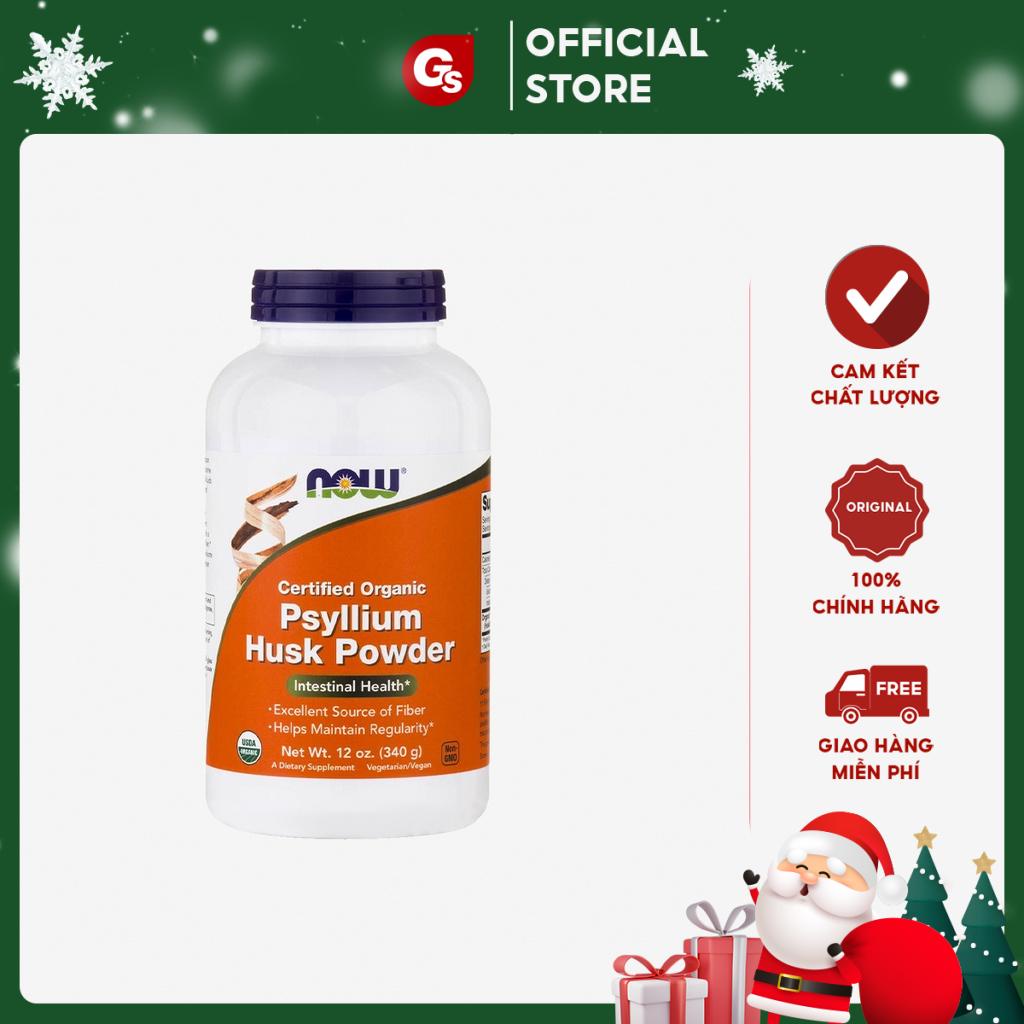 Viên uống bổ sung chất xơ Now Psyllium Husk Powder (340G) ngăn ngừa thừa cân, béo phì, tốt cho tiêu hóa