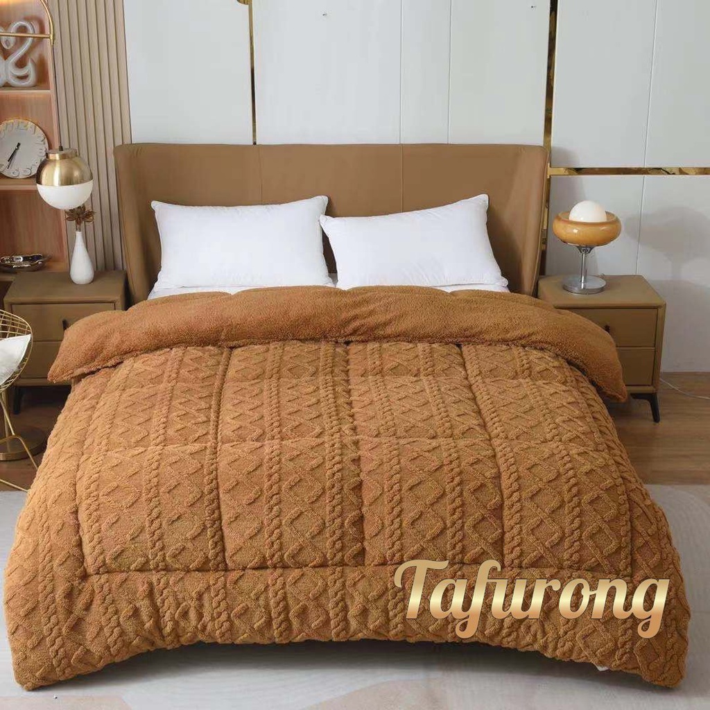 Chăn Lông Cừu , Chăn Phong Cách Hàn Quốc Tafurong Kích Thước 2Mx2M3 Nặng 4Kg