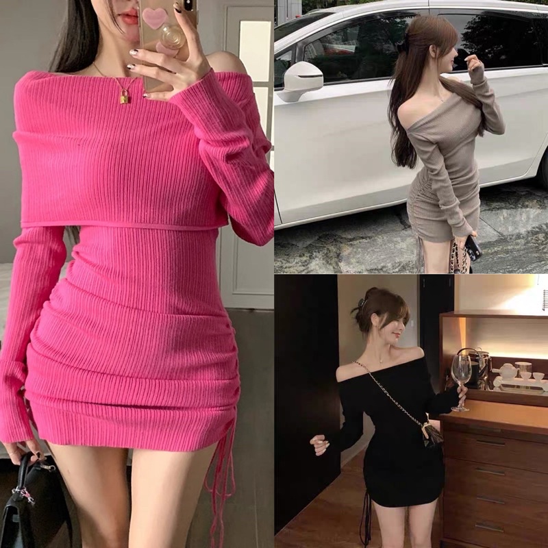 VÁY BODY TRỄ VAI RÚT DÂY gân xương cá