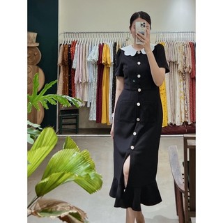 Đầm cổ sen dáng đuôi cá dài - Nhật Lựu