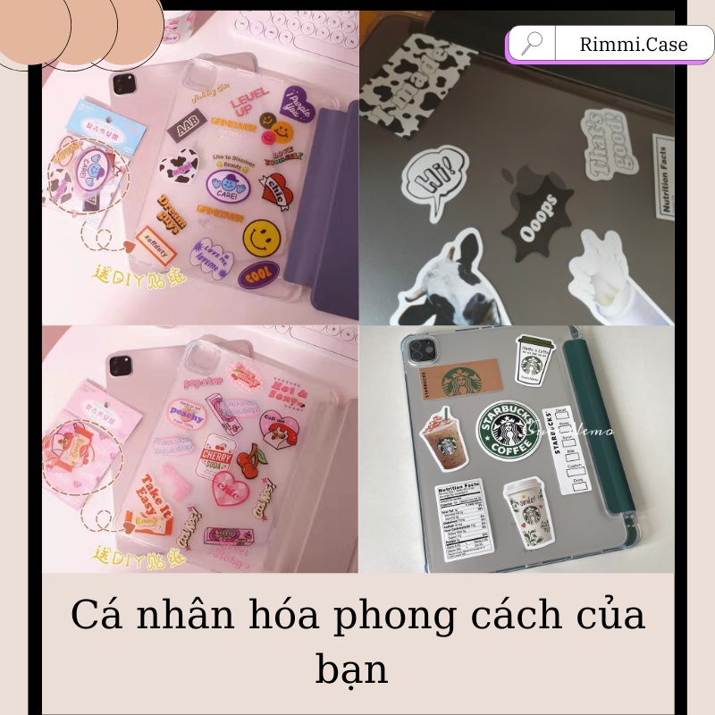 Ốp lưng tablet Táo Silicon DIY Pastel, có khay đựng bút, mặt lưng nhám mờ chống ố dành cho Gen 7 8, Air 3 4, Pro 11 12.9