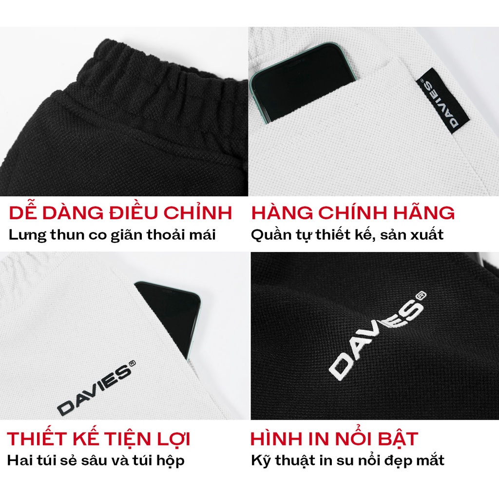 Quần short nam nữ form rộng lưng thun Waffle Knit local brand DAVIES| D29-Q6