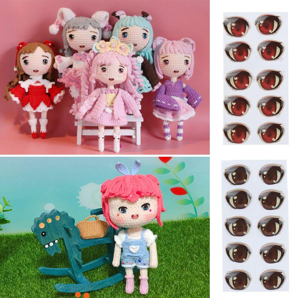 RAINBOW Bộ 5 Miếng Dán Mắt Kính Nhiều Kiểu Dáng Họa Tiết Hoạt Hình 8mm / 10mm / 12mm