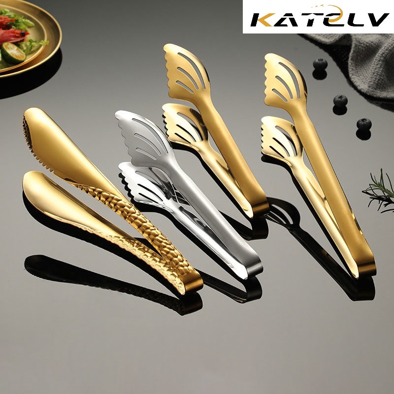 Kẹp gắp thức ăn KATELV bằng thép không gỉ chống bỏng chất lượng cao