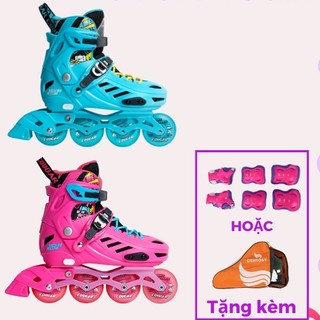 Giày Patin Trẻ Em CENTOSY Cougar MZS 313 - 8 Bánh Phát Sánh, Form Nhựa Ôm Chân Cho Bé Trượt Batin tặng kèm  bảo hộ