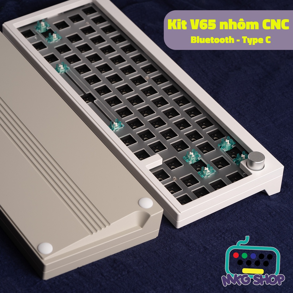 Custom kit V65 nhôm CNC - Hotswap | Led RGB | Type C | Bluetooth 5.0 | VIA
