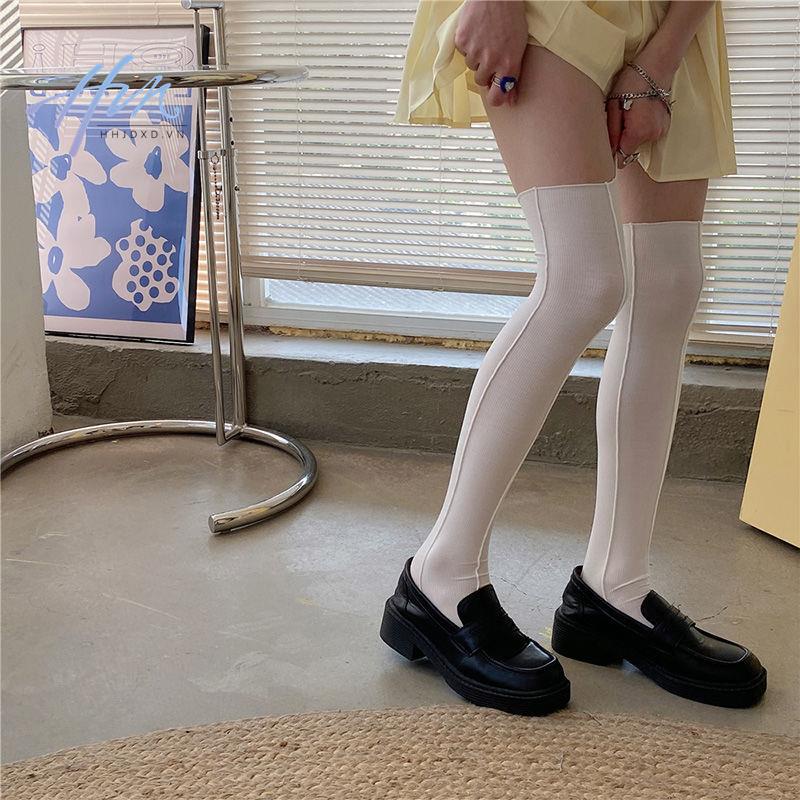 Tất Bắp Chân Không Kẹp Ngón Màu Trơn Đơn Giản Thời Trang Hàn Quốc Dễ Phối Đồ