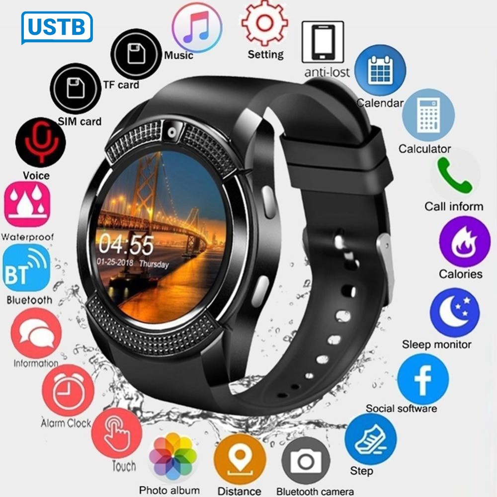 ◇Đồng Hồ Thông Minh Vitog V8 V8 Kết Nối bluetooth Hỗ Trợ Thẻ TF Có Màn Hình Màu Chống Thấm Nước